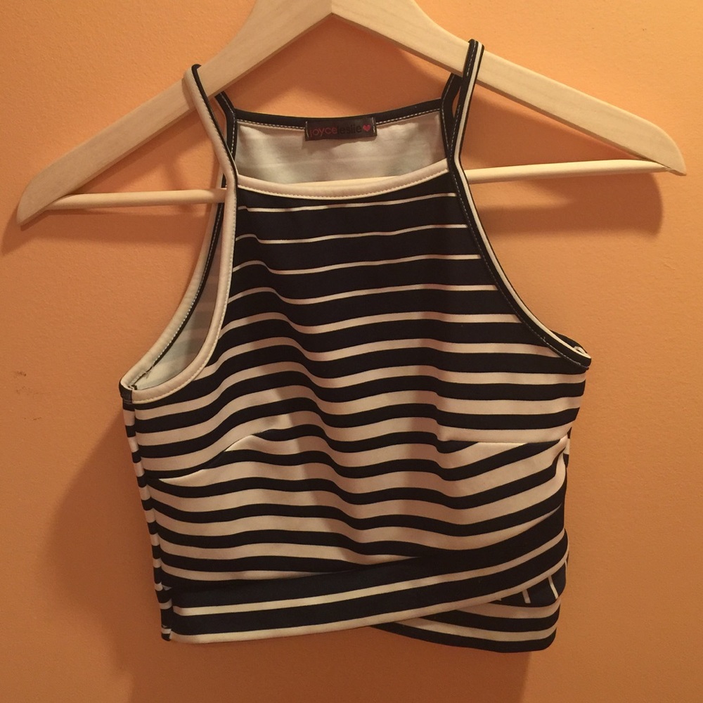 Halter Striped Cropped Top